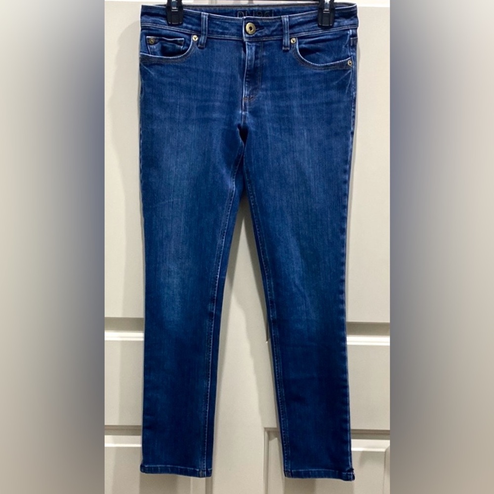 DL1961 Angel Mid-Rise Skinny Ankle 4Way Stretch 360 Comfort Denim Blue Jeans 28